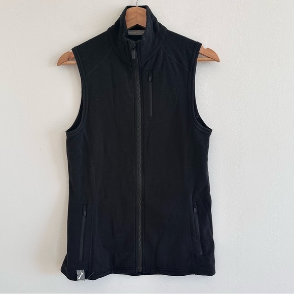 Icebreaker Merino Wool Black Sleeveless zip front Vest medium - Picture 1 of 5